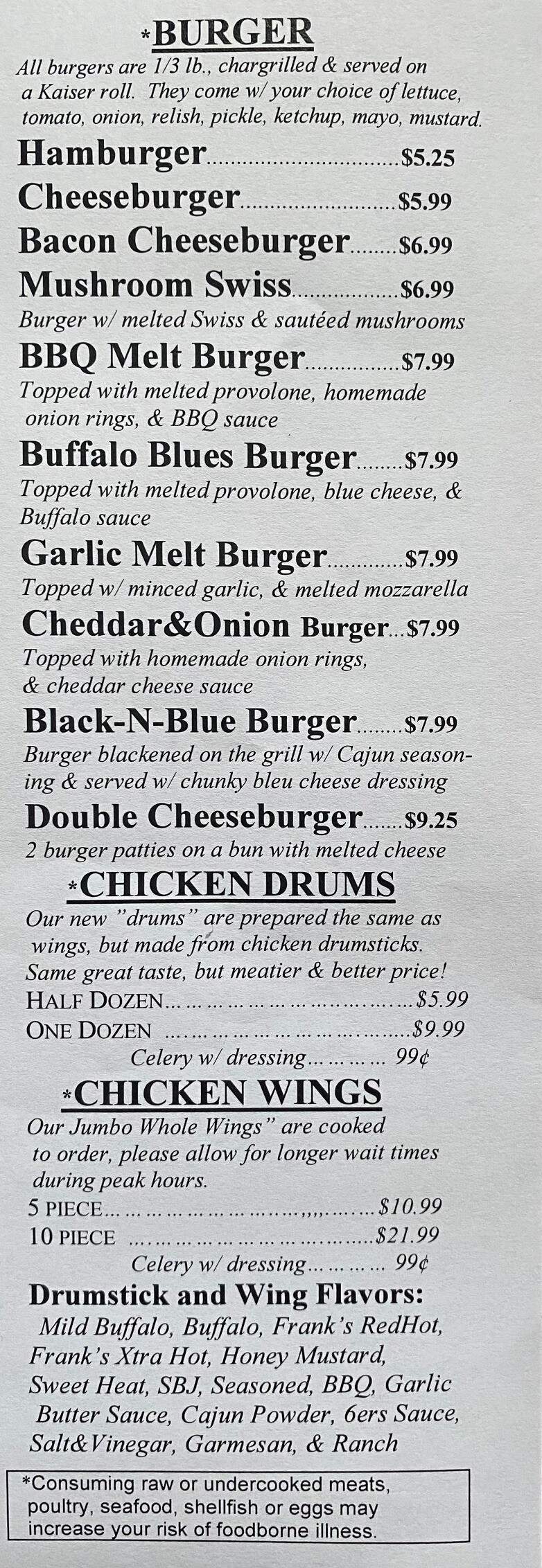 Maudie's Sixers - Indiana, PA menu_pic