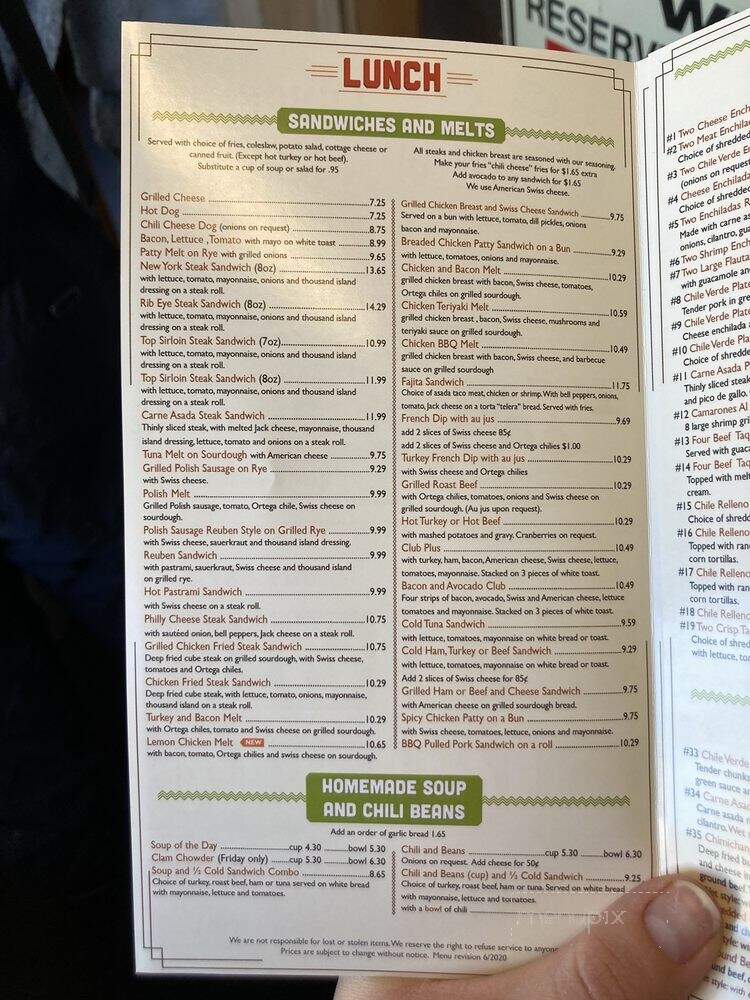 Old Country Coffee Shop & Dnr - Running Springs, CA menu_pic