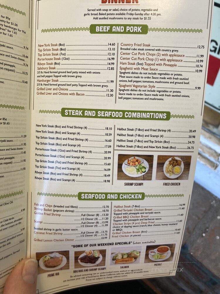 Old Country Coffee Shop & Dnr - Running Springs, CA menu_pic