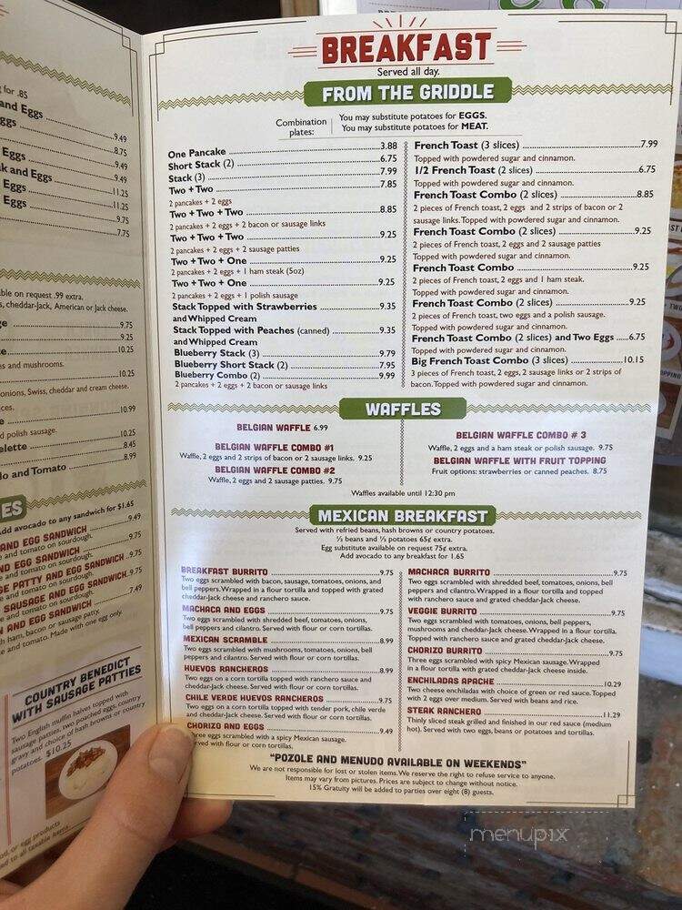Old Country Coffee Shop & Dnr - Running Springs, CA menu_pic