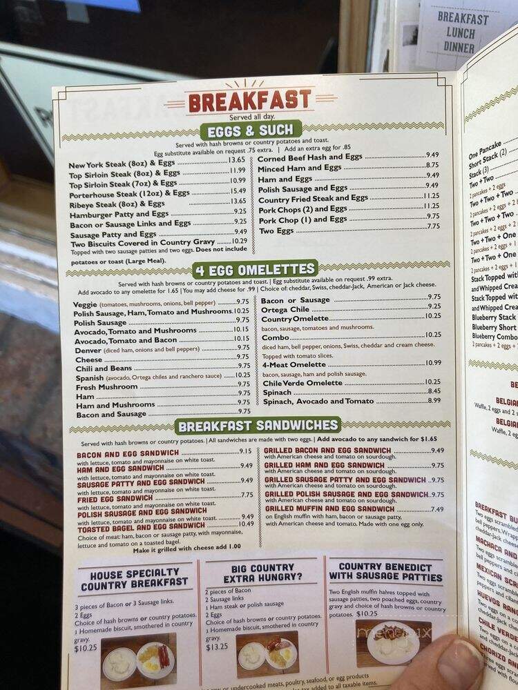 Old Country Coffee Shop & Dnr - Running Springs, CA menu_pic