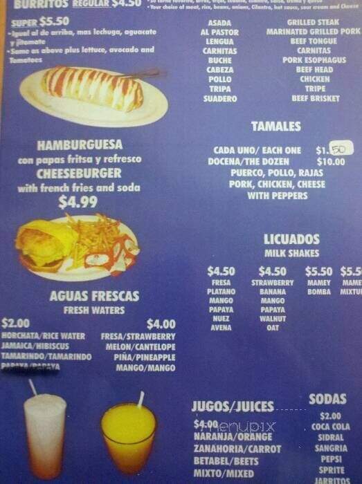Lalo's Restaurant - Sacramento, CA menu_pic