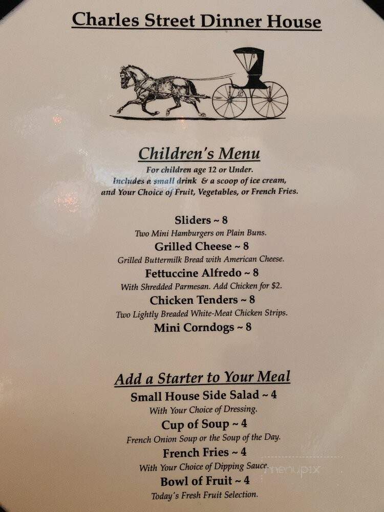 Charles Street Dinner House - Mariposa, CA menu_pic