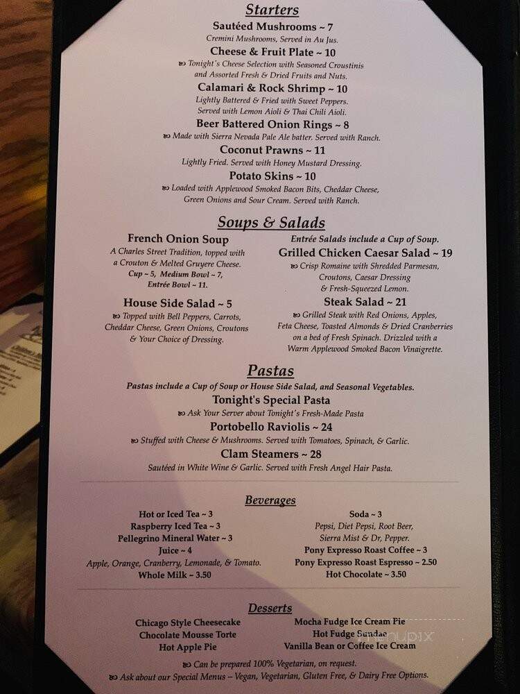 Charles Street Dinner House - Mariposa, CA menu_pic