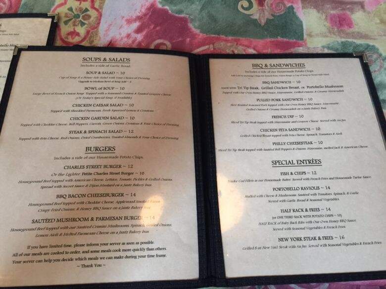 Charles Street Dinner House - Mariposa, CA menu_pic