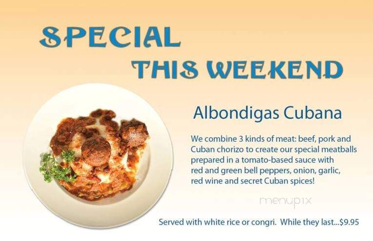 Cuba Cafe - Vacaville, CA menu_pic