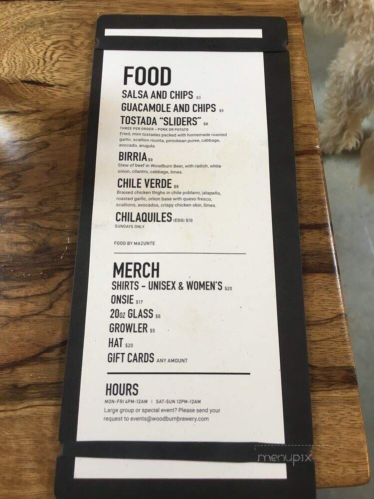 The Woodburn Brewery - Cincinnati, OH menu_pic