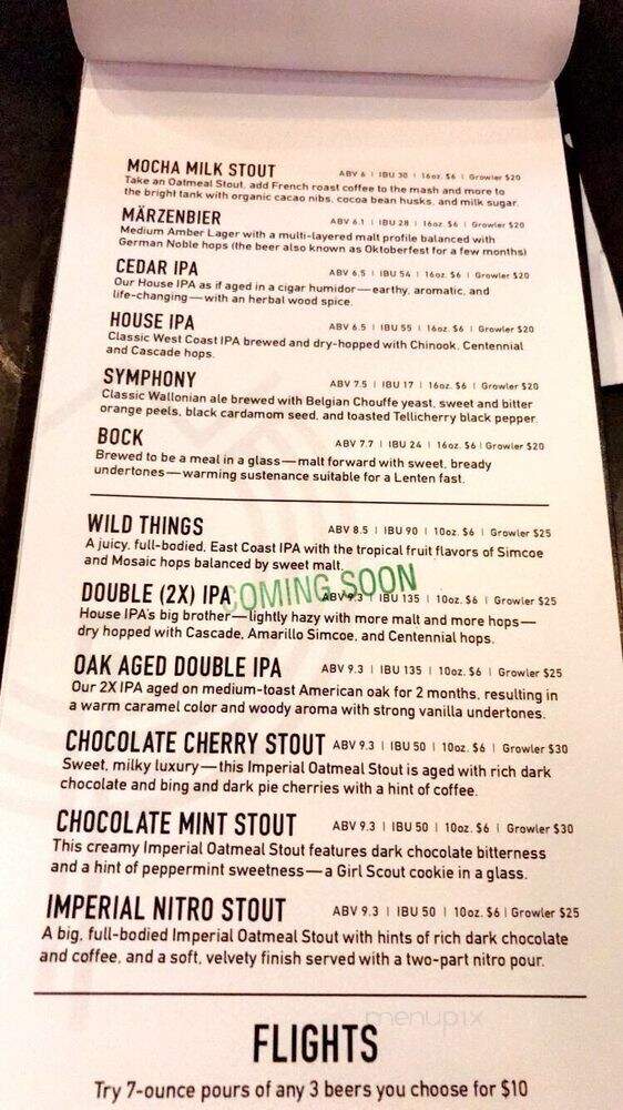 The Woodburn Brewery - Cincinnati, OH menu_pic
