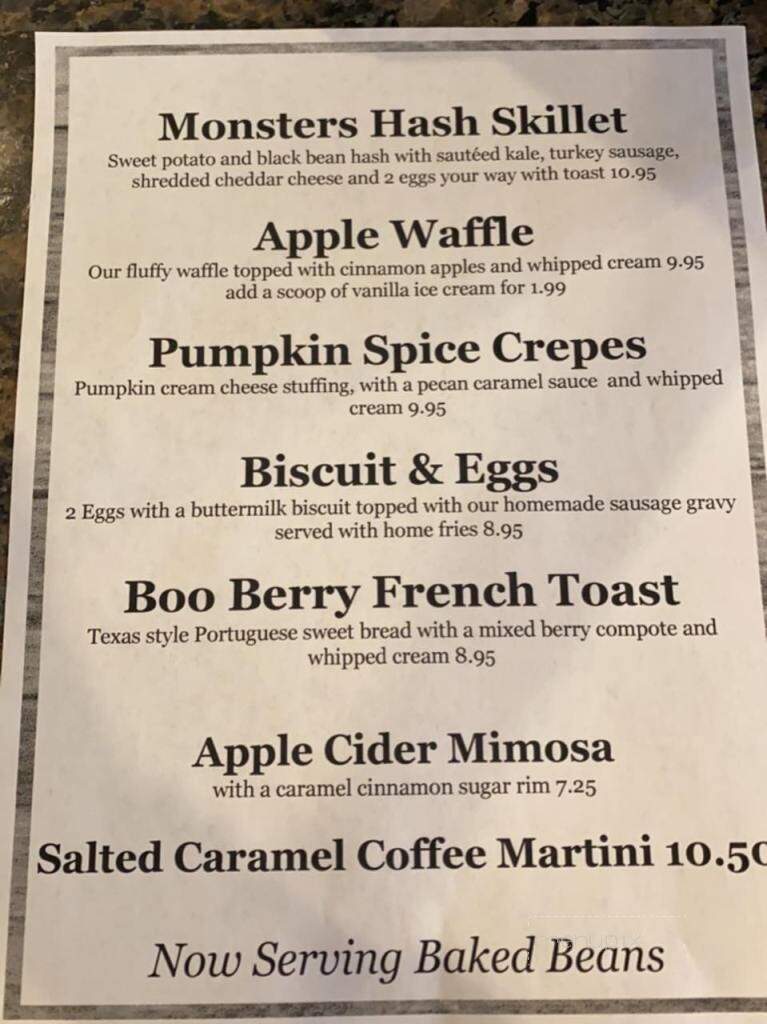 The Griddle - Cranston, RI menu_pic