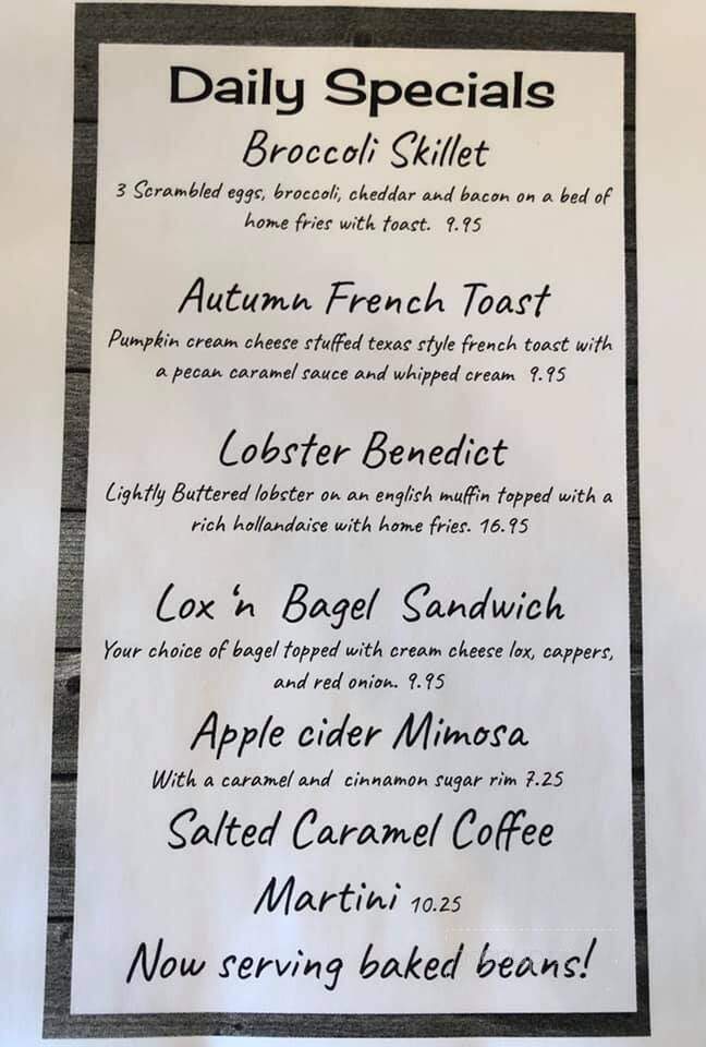 The Griddle - Cranston, RI menu_pic