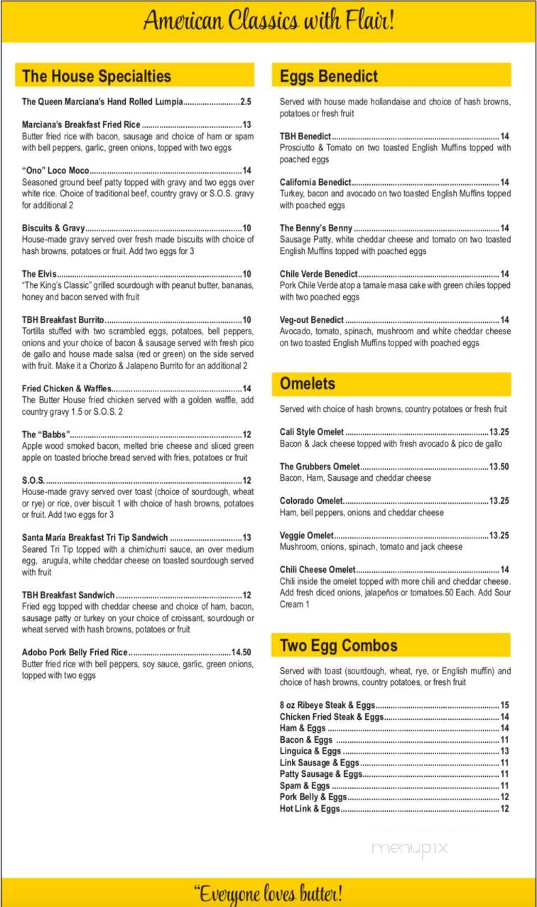 The Butter House - Seaside, CA menu_pic