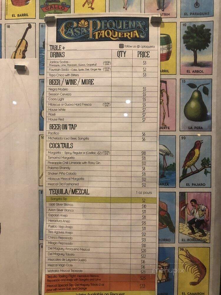 Casa Pequena Taqueria - Lake Oswego, OR menu_pic