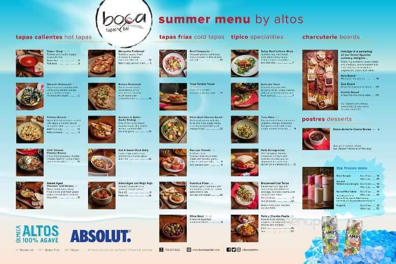 Boca Tapas Bar - St. John's, NL menu_pic