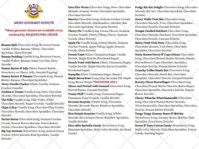 Big Krumnow's Crumbdoughs - Holland, TX menu_pic
