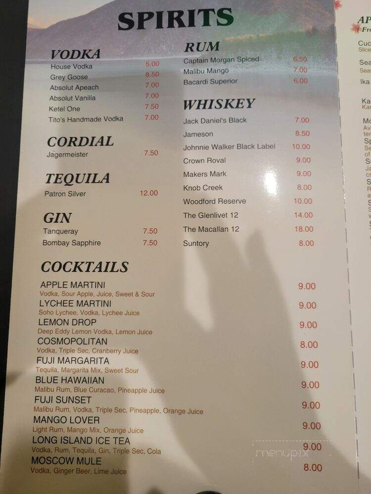 Fuji Sushi & Grill - Richmond, TX menu_pic