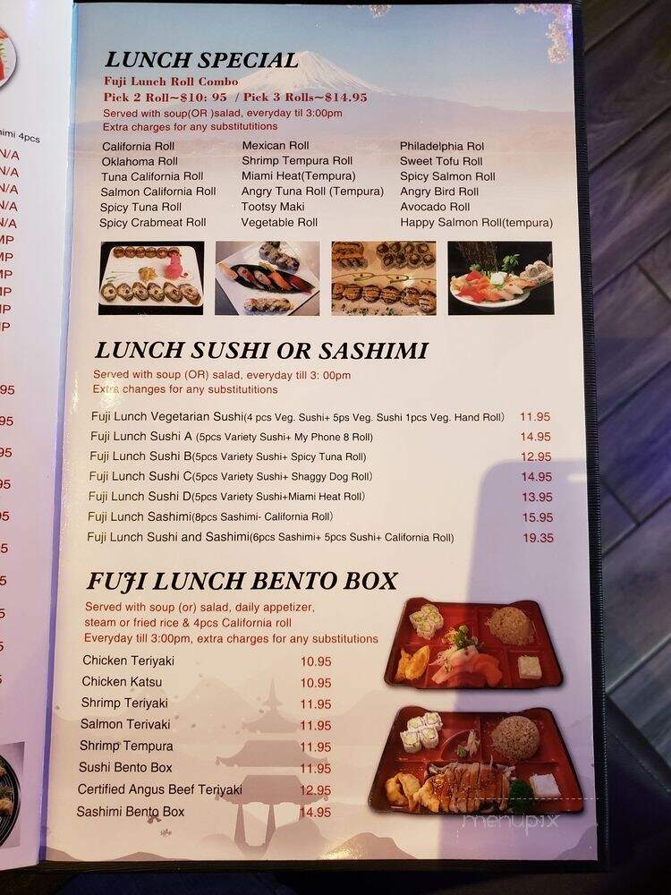 Fuji Sushi & Grill - Richmond, TX menu_pic