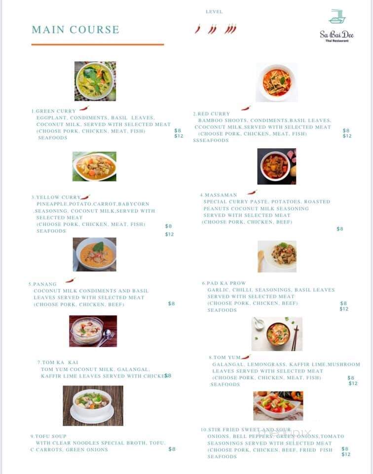 Sabaidee - Clarksburg, WV menu_pic