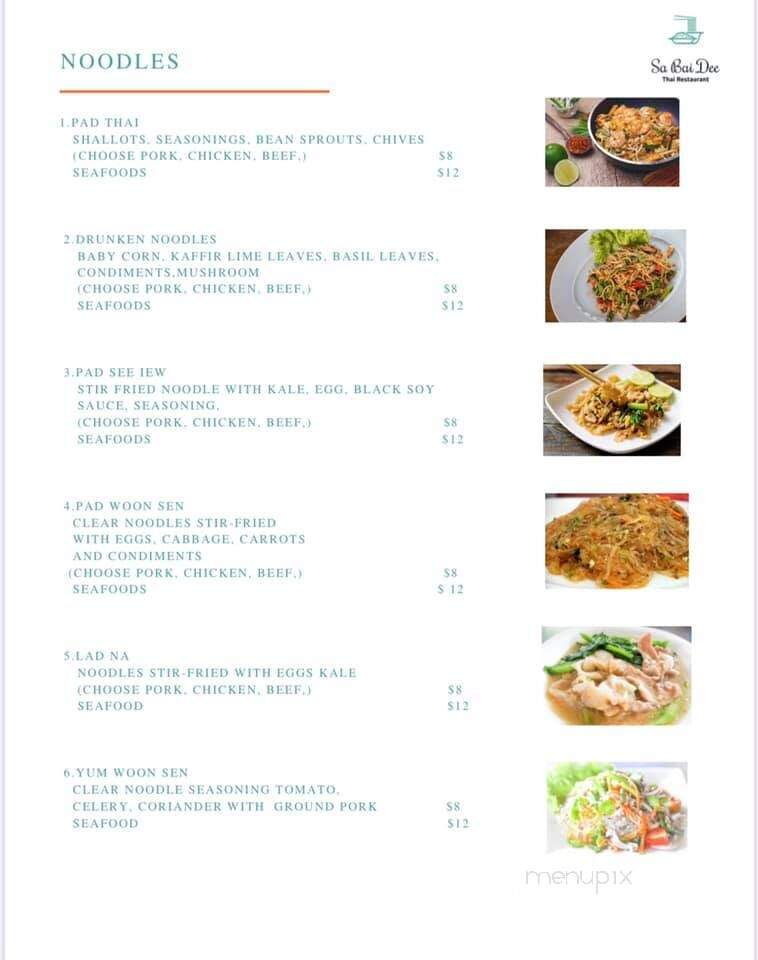 Sabaidee - Clarksburg, WV menu_pic