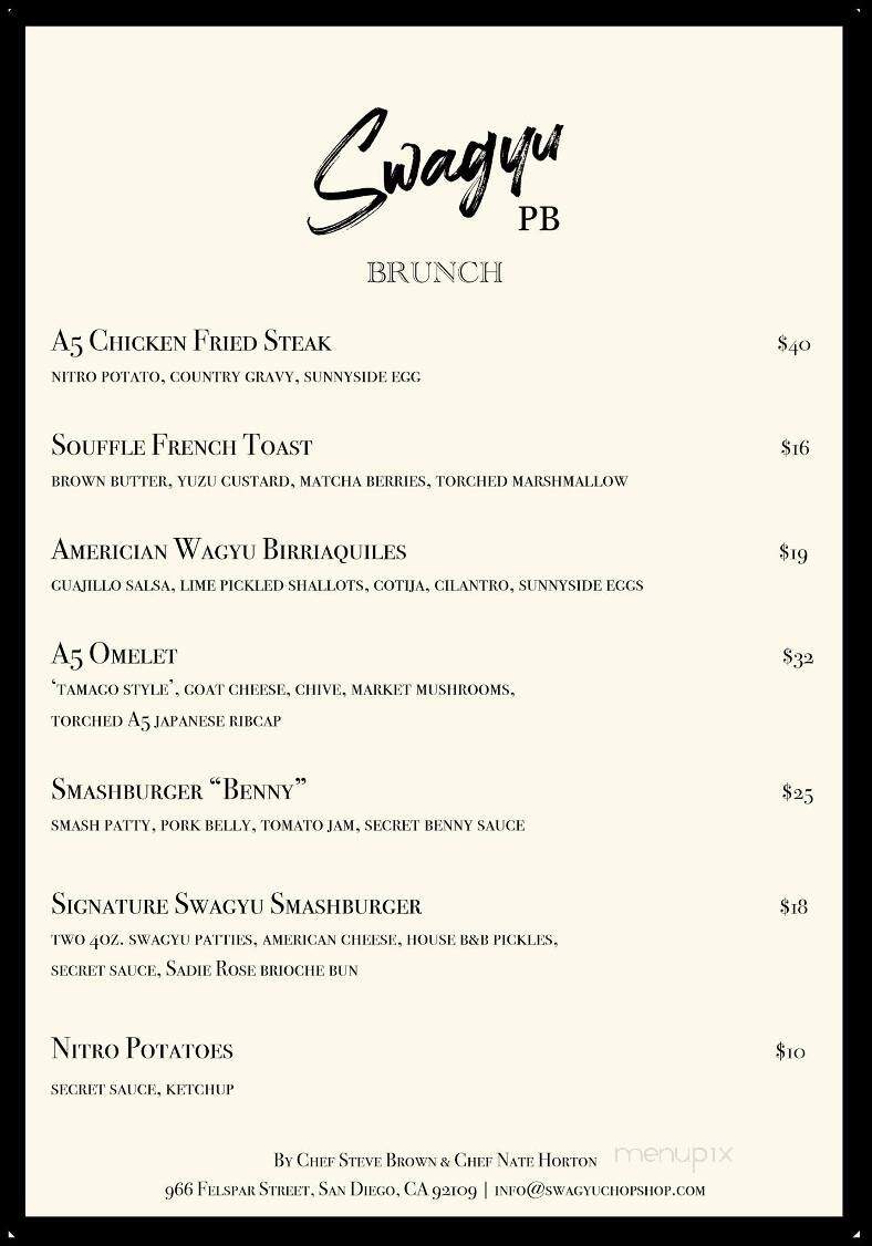 Swagyu - Pacific Beach, CA menu_pic
