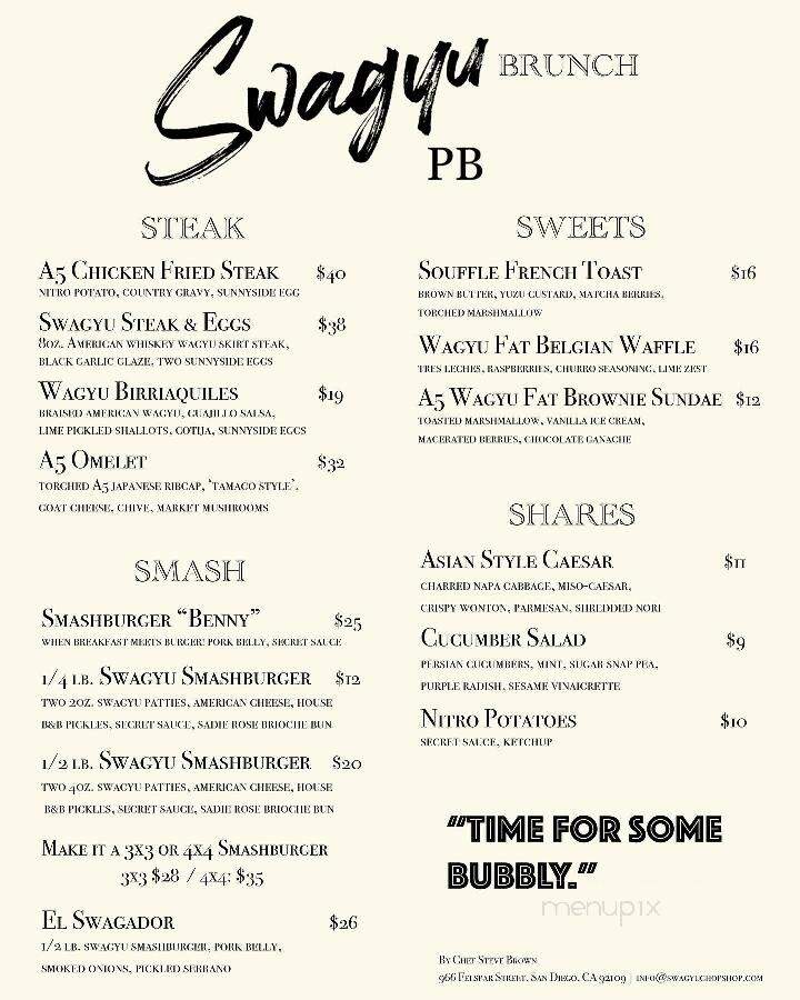 Swagyu - Pacific Beach, CA menu_pic