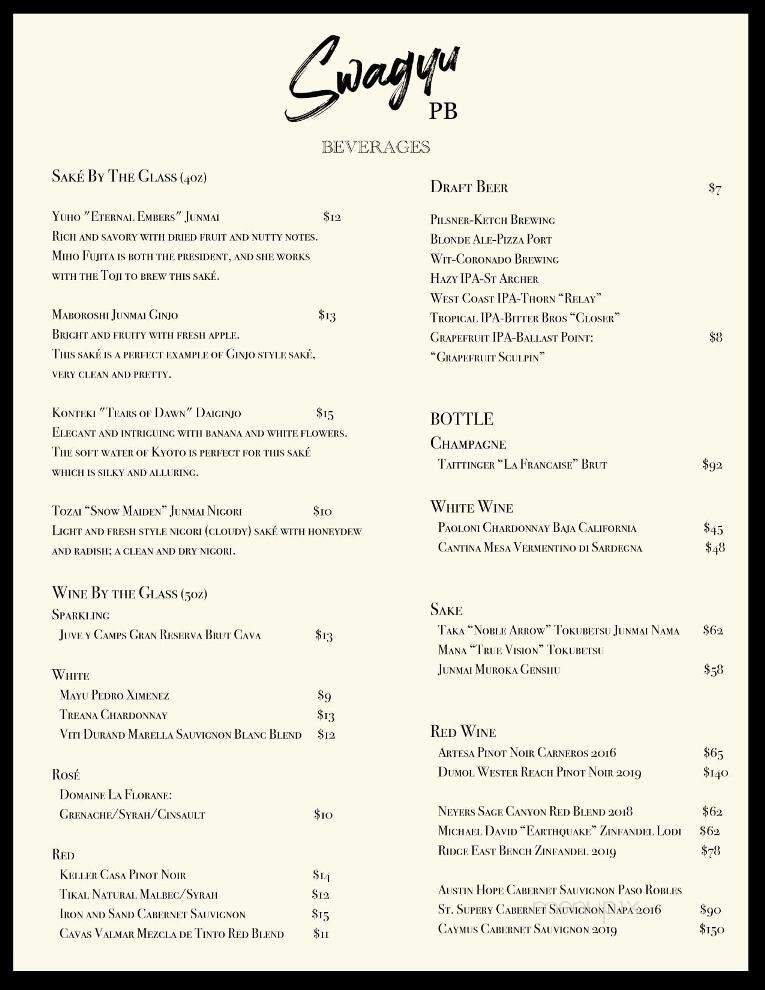 Swagyu - Pacific Beach, CA menu_pic