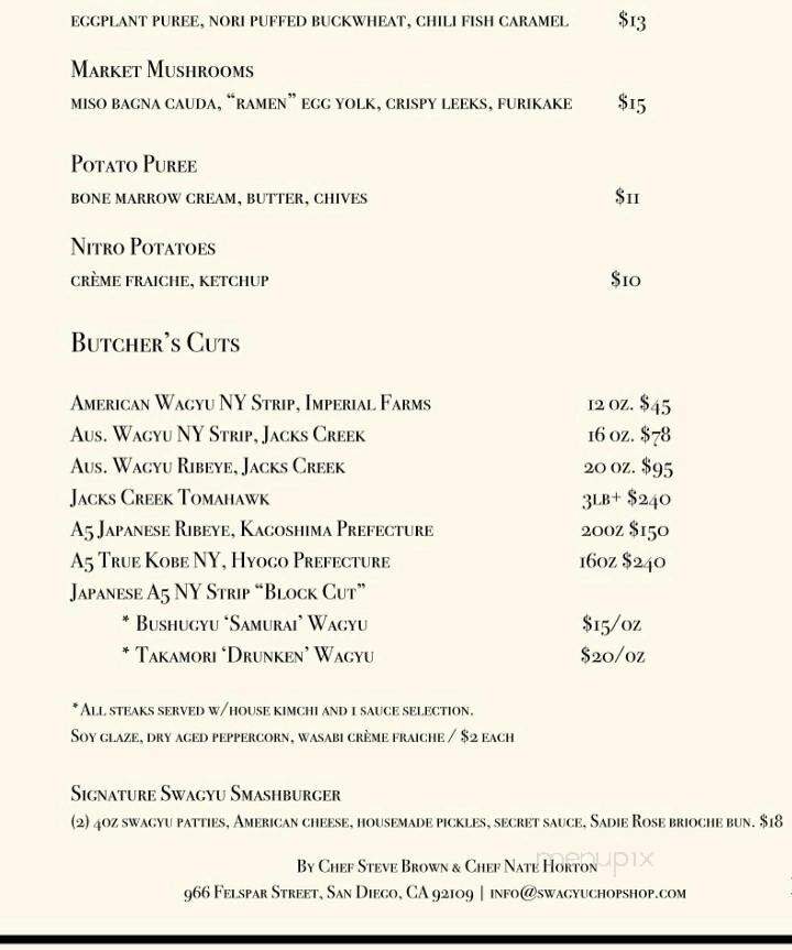 Swagyu - Pacific Beach, CA menu_pic