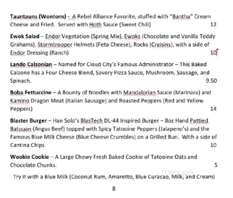 Lake Avenue - Crandon, WI menu_pic