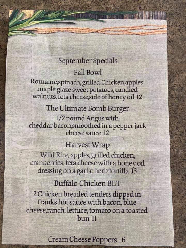 Lake Avenue - Crandon, WI menu_pic