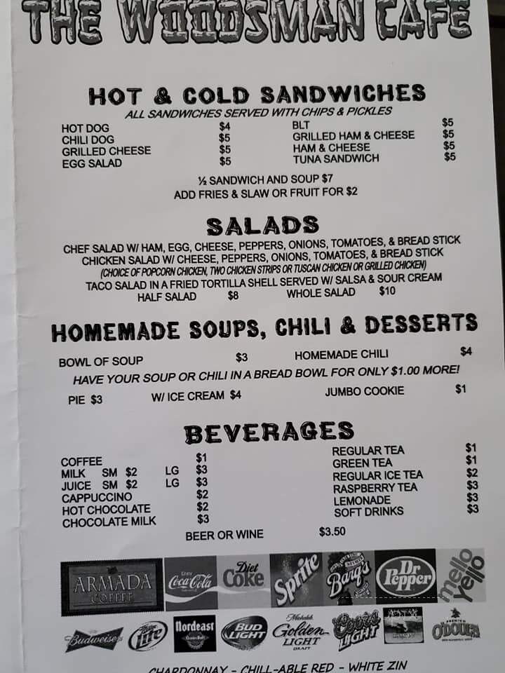 Woodsman Cafe - Remer, MN menu_pic