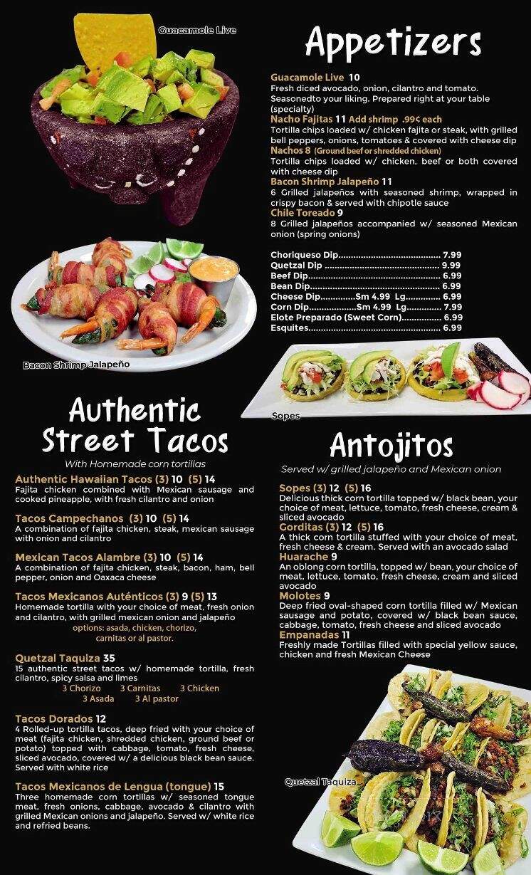 Quetzal Authentic Mexican Cuisine - Hot Springs, AR menu_pic