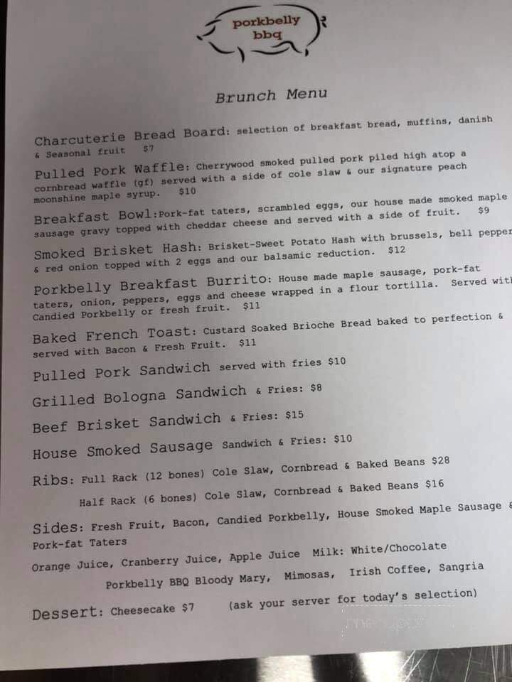 Porkbelly BBQ - Bowling Green, OH menu_pic