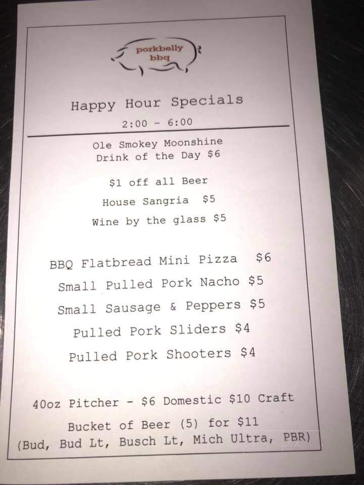 Porkbelly BBQ - Bowling Green, OH menu_pic