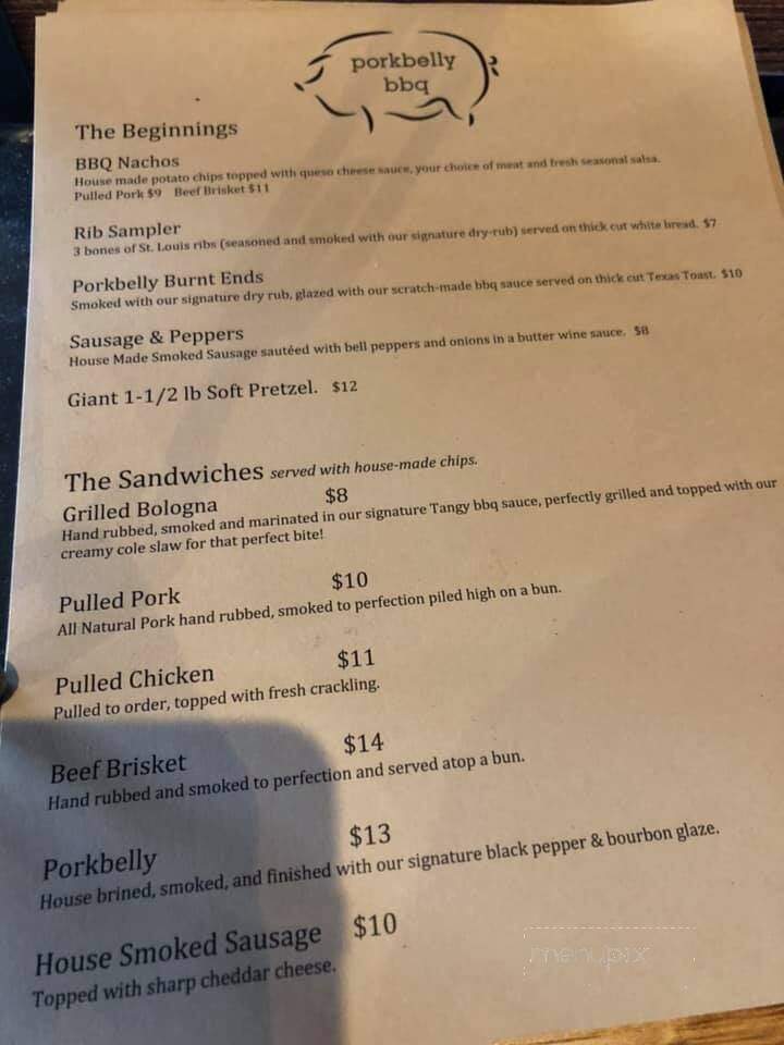 Porkbelly BBQ - Bowling Green, OH menu_pic