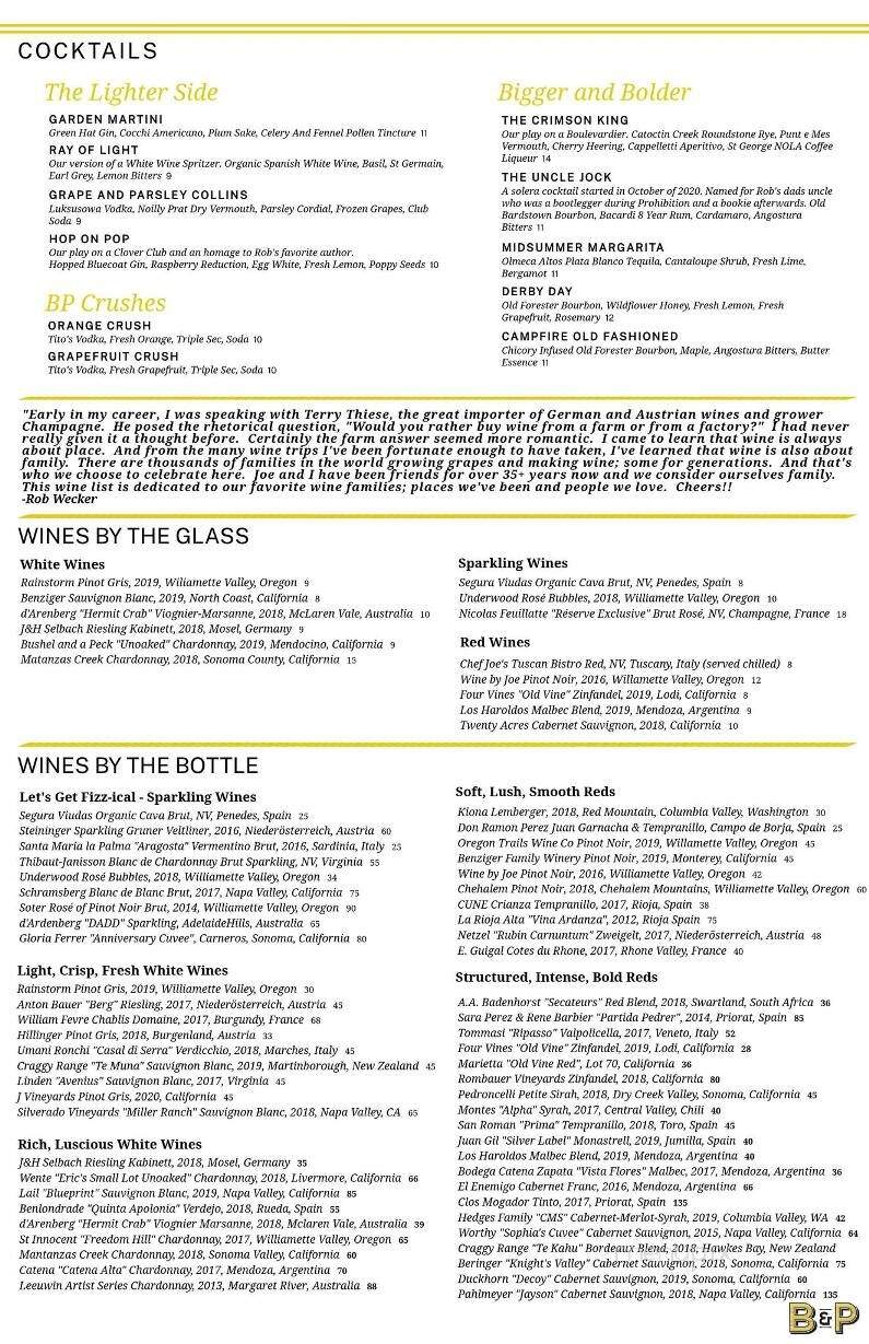 Bushel and a Peck Kitchen & Bar - Clarksville, MD menu_pic