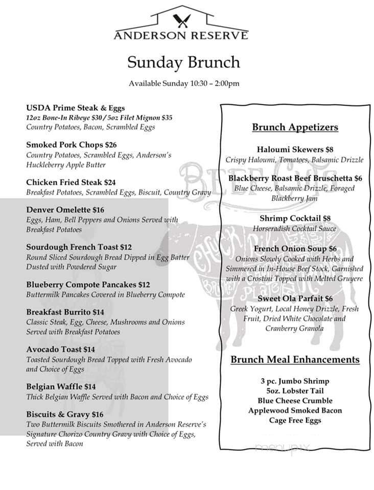Anderson Reserve - Sweet, ID menu_pic