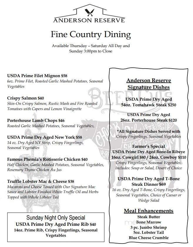 Anderson Reserve - Sweet, ID menu_pic
