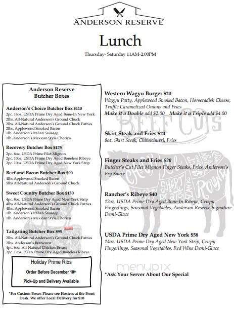 Anderson Reserve - Sweet, ID menu_pic