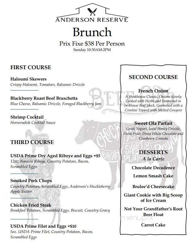 Anderson Reserve - Sweet, ID menu_pic