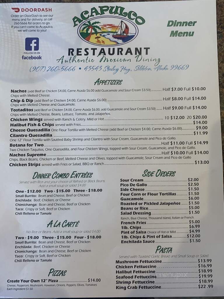 Acapulco Restaurant - Soldotna, AK menu_pic