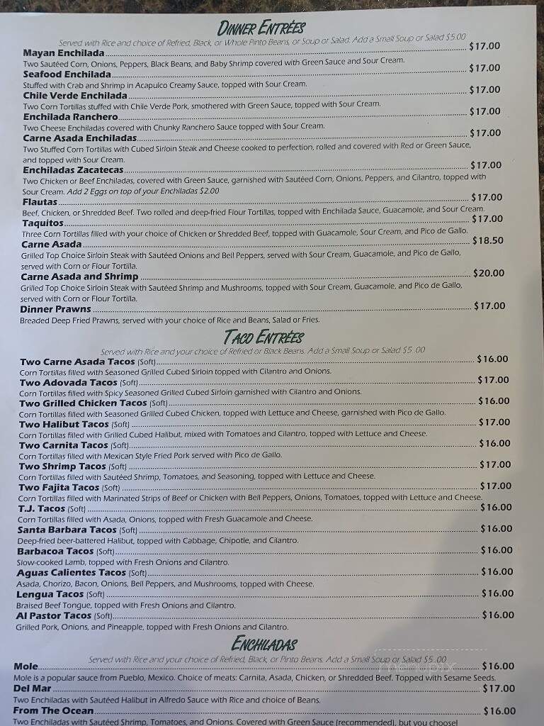 Acapulco Restaurant - Soldotna, AK menu_pic