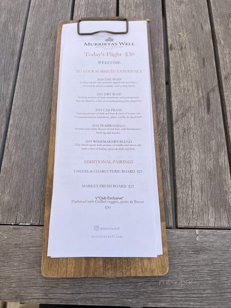 Murrieta's Well - Livermore, CA menu_pic