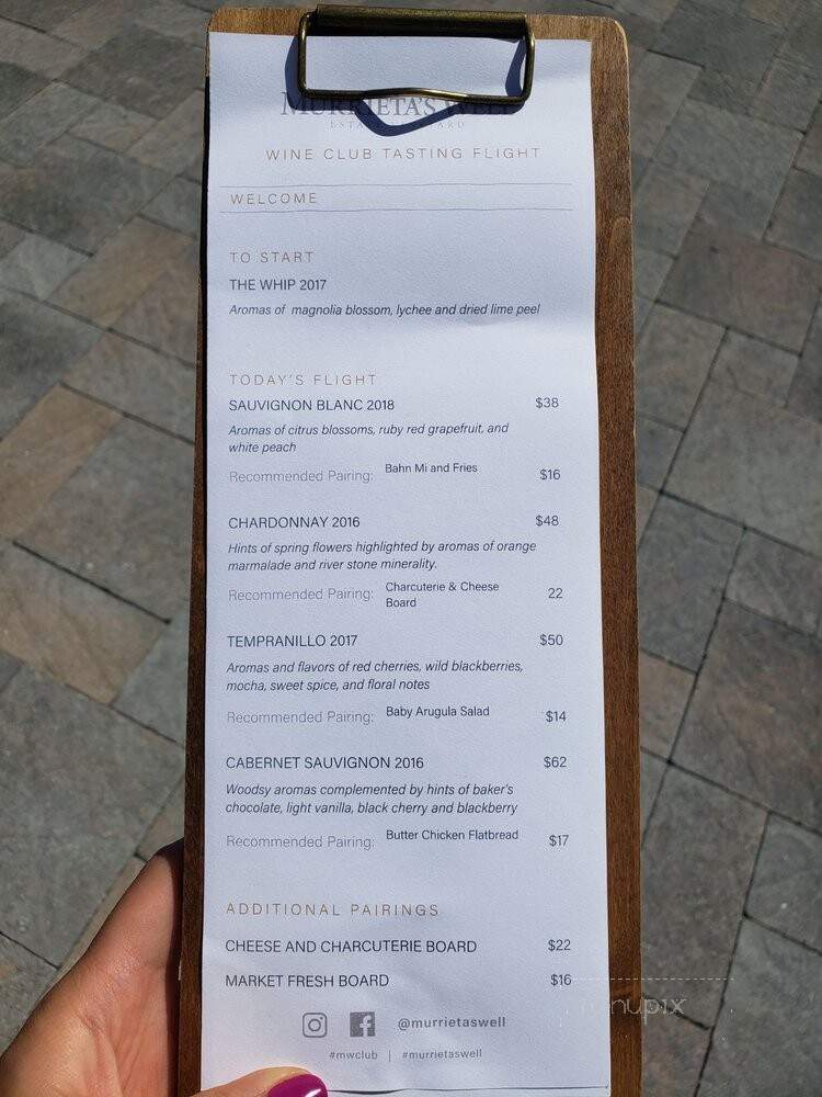 Murrieta's Well - Livermore, CA menu_pic