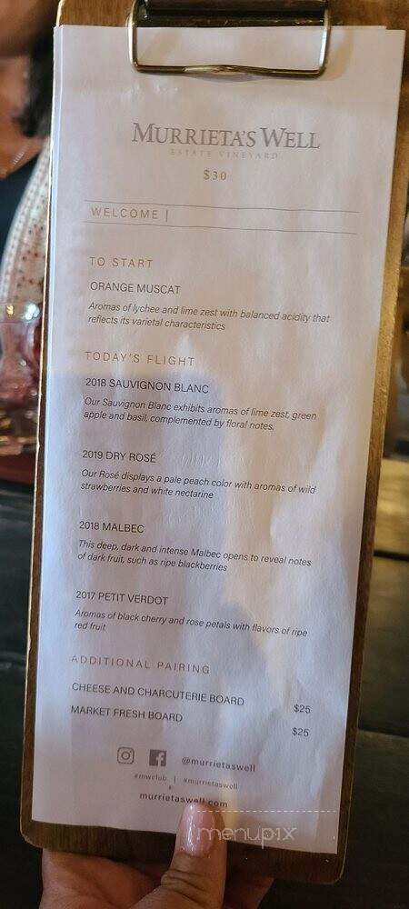 Murrieta's Well - Livermore, CA menu_pic