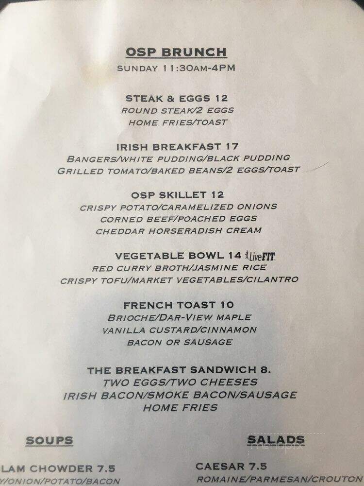 O'Neill's Shire Pub - Delhi, NY menu_pic