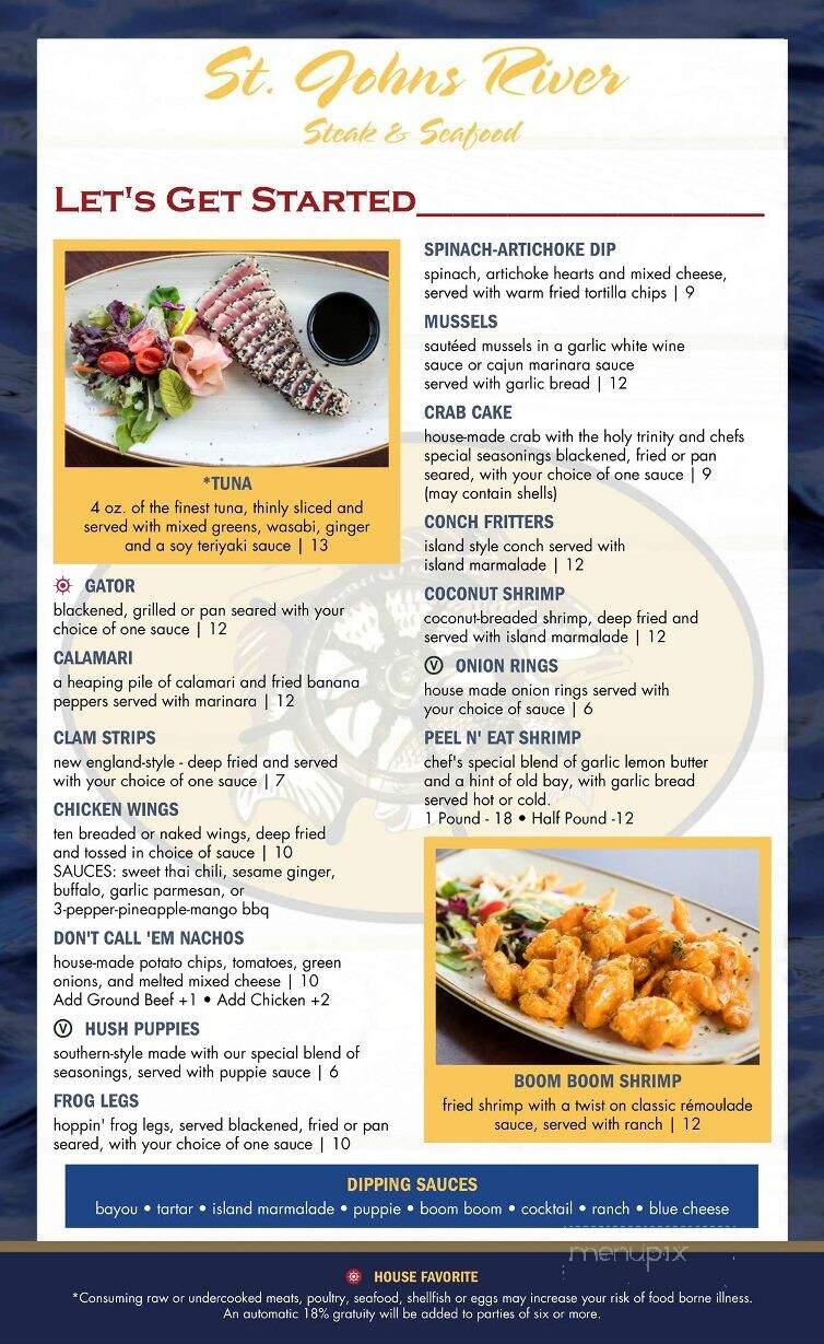 St Johns River Steak & Seafood - Sanford, FL menu_pic