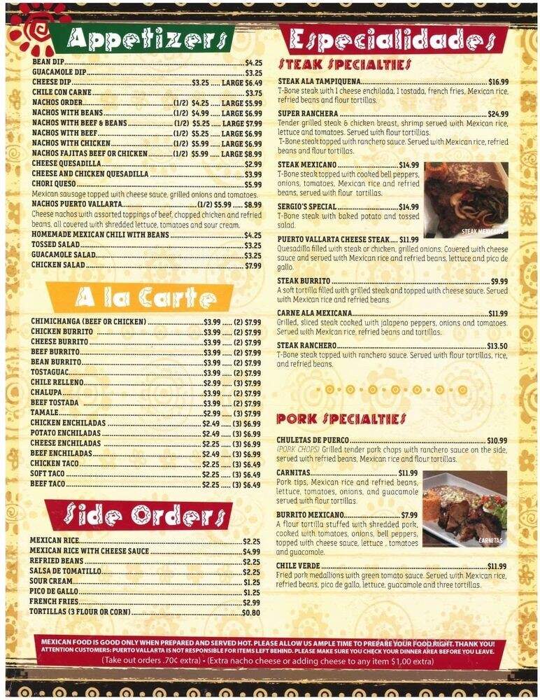 Puerto Vallarta - Scottsburg, IN menu_pic