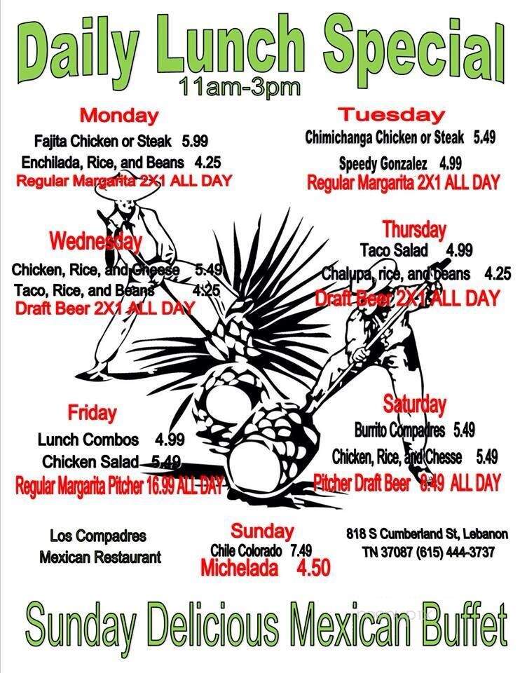 Los Compadres - Lebanon, TN menu_pic