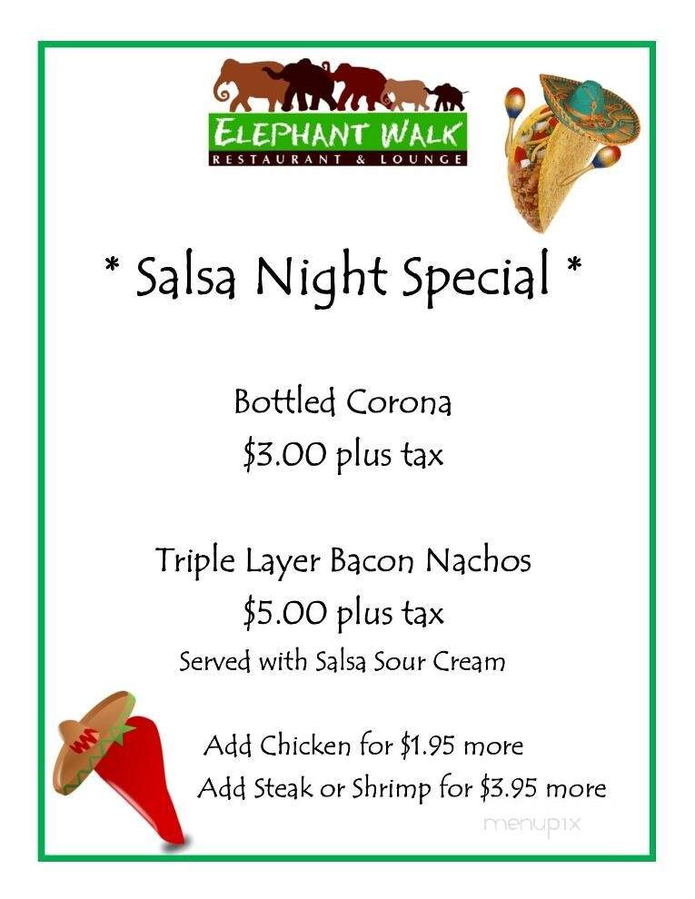 Elephant Walk Restaurant and Lounge - Roanoke, VA menu_pic