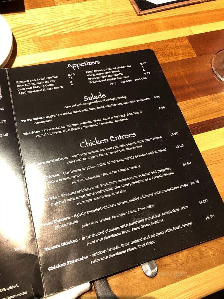 Selah - Struthers, OH menu_pic