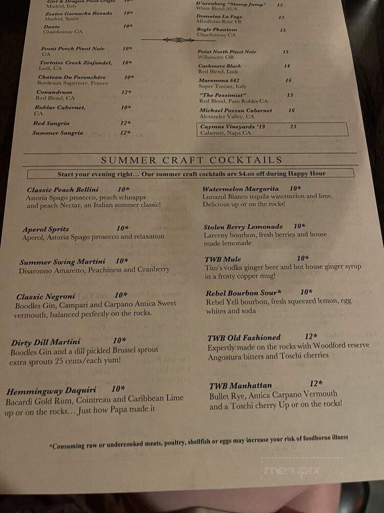 The Wine Bar at Vintner Valley - Morgantown, WV menu_pic
